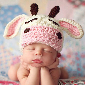 欧美范 宝宝帽子 手工帽 婴儿帽 纯手工编织小牛款拍摄道具