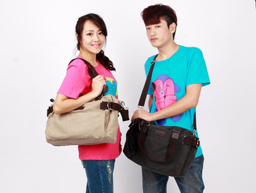 韩版新款帆布包单肩包斜挎包包邮时尚女式潮包休闲旅行大包