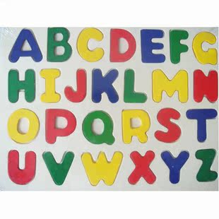 26个英文字母 婴幼儿童木质拼图拼板玩具 木制 早教益智学习玩具