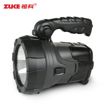 祖科ZK2128 LED手提强光手电筒 太阳能充电远射探照灯防摔防雨水