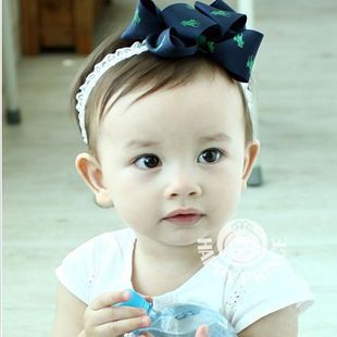 新款韩版韩国公主绸缎大蝴蝶结头饰照相女童儿童发带宝宝婴幼儿