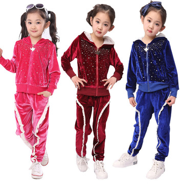 童装女童套装春装新款韩版中大童运动套装2016女童装休闲儿童套装