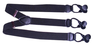 优质 时尚背带 纽扣背带 吊带 男女适用 （3.5CM 黑色)