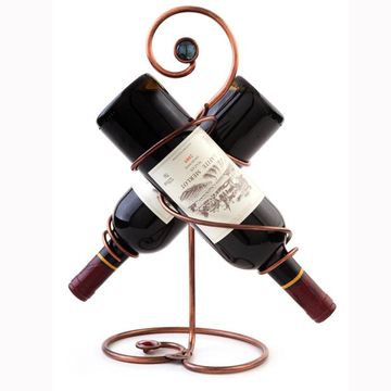 【包邮】创意铁艺红酒架 个性葡萄酒架 新款珠花酒架可放2瓶红酒