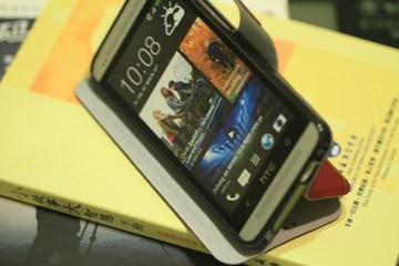 case 高档商务支架 可插卡纯色 HTC ONE M7拉丝皮套 one手机壳