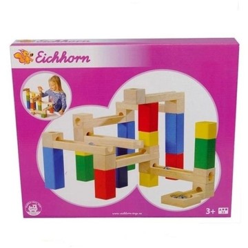 德国仙霸EICHHORN爱松 弹珠滚珠54件创意拼搭积木轨道玩具3-4-5岁