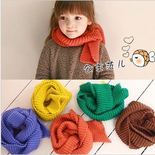 秋冬季新款 韩版热销儿童围巾 男童女童 单色简约主义围巾