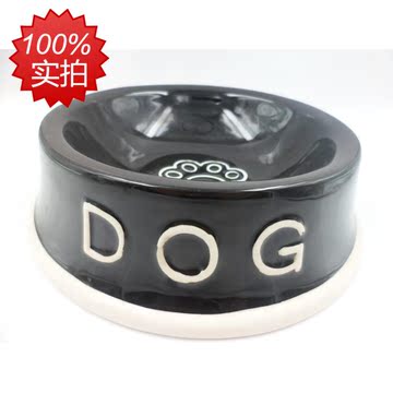 陶瓷宠物碗 宠物用品 DOG英文图案 猫狗盆 猫碗狗碗