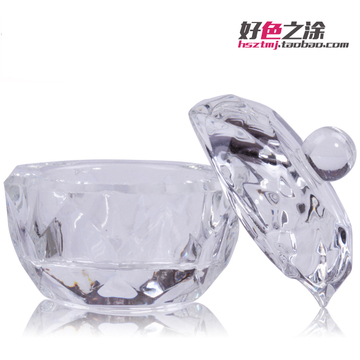 美甲工具 八角杯 加盖 水晶甲药液杯调色diy指甲用品 透明水晶杯