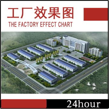 3d效果图设计制作代做 厂房 工厂 厂区 化工厂 鸟瞰 绿化 建筑