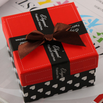 手表盒礼品盒 蝴蝶结彩色盒子 男女表包装盒纸盒送男友女友礼物盒