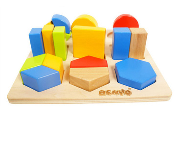 木玩世家分类板中级宝宝积木儿童bb智力早教玩具大块形状认知开发