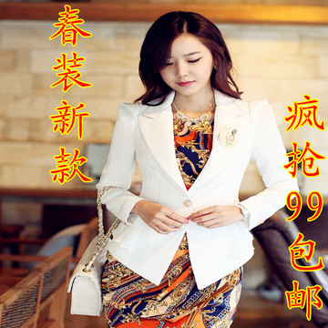 2013夏装新款韩版女装OL风格小西装休闲大码短款修身欧丽尔西服