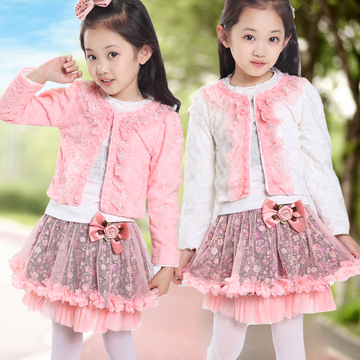 特价童装女童2014新款春秋装韩版中小童女童套装套裙三件套