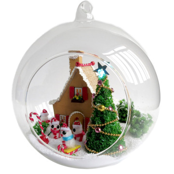 白色圣诞节DIY玻璃球小屋送小朋友孩子男生女生圣诞节礼物实用