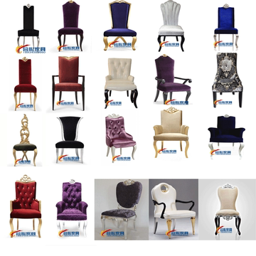 新古典餐椅实木椅酒店餐桌椅金银箔椅子厂家直销定做欧式餐椅