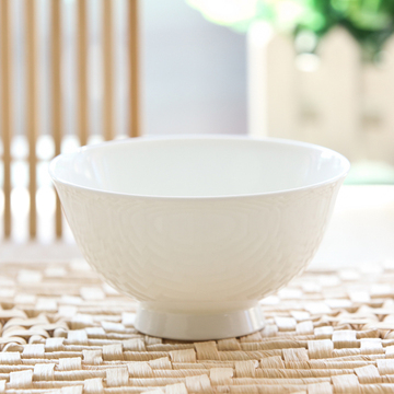 唐山纯白骨瓷餐饭碗套装4.25寸金钟碗陶瓷小米饭碗