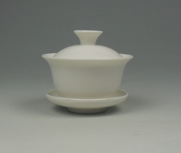 白瓷 陶瓷 盖碗 整套 茶具 套装 茶碗白 玉瓷玻璃汝窑茶杯玻璃