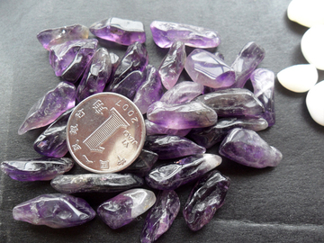 大甩卖天然紫水晶碎石 消磁 防辐射 铺鱼缸 足浴石头