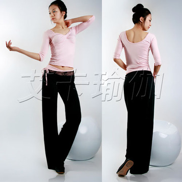艾卡2012秋冬新款瑜珈服愈加服瑜伽服套装6610粉黑长裤特价