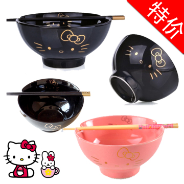HelloKitty可爱陶瓷碗 餐具 日式大号创意泡面碗 方便面碗 情侣碗