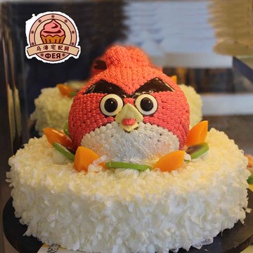 【乌海宅配网】小六蛋糕 愤怒的小鸟 同城配送生日蛋糕水果蛋糕