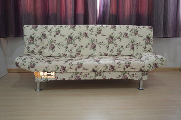 宜家花色布艺沙发单人可折叠简易沙发床多功能三人双人懒人沙发