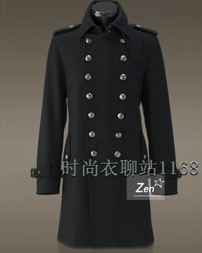 二战德国将军呢大衣 2015冬装外套 双排扣羊毛呢大衣中长款有大码