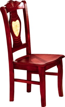 欧式实木餐桌椅子带玉石带靠背椅子红棕色厂家直销可定制