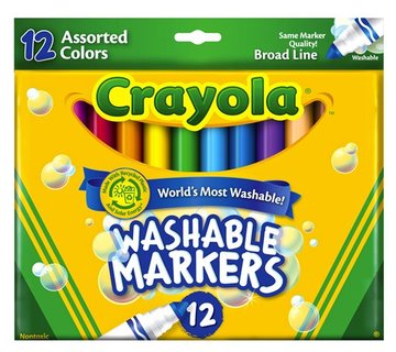 crayola绘儿乐正品12色可水洗长粗款儿童水彩笔绘儿乐画板专用笔