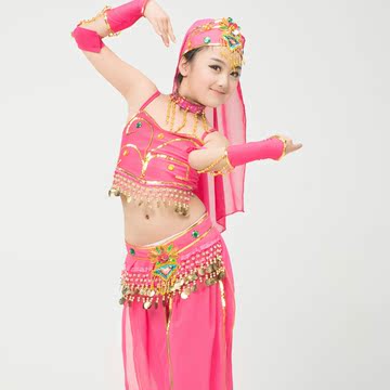 2015新款民族舞蹈服印度舞蹈服新疆舞女童演出表演服装肚皮舞蹈