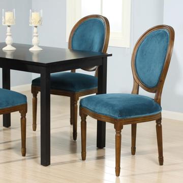 新款热卖 黑色 白色 咖啡欧式美式现代简约餐厅实木布艺餐椅椅子