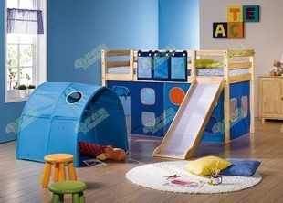 松叶儿童床 实木/单人床 滑梯床/半高床/游戏帐篷 儿童套房组合