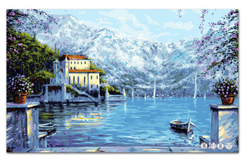 数字油画 正品自油自画无框画diy手绘画 装饰画 瓦尔登湖70x120cm