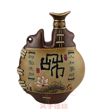 大井陶艺孔雀和顺原创手工家居陶艺陶器陶瓷工艺品礼品摆件581-01