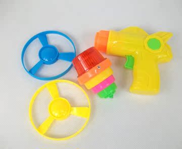发光飞碟陀螺枪玩具飞碟闪光陀螺飞碟枪飞天仙子二合一款陀螺玩具