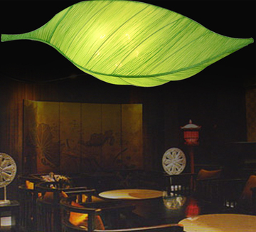新现代中式树叶吊灯卧室客厅酒店会所餐厅茶馆海洋布艺灯具东南亚