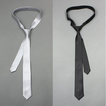 2016时尚男士韩版英伦青年真丝黑色银灰色小领带细领带窄领带休闲