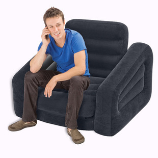 美国INTEX68565折叠单人充气沙发懒人沙发床植绒沙发椅 冲钻特价