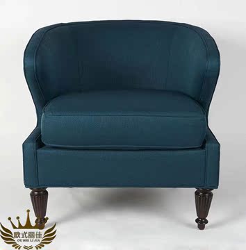 新古典时尚布艺单人位沙发个性样板房布沙发影楼单人沙发椅公主椅