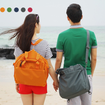 韩国正品防水斜挎包多功能旅游包旅行必备衣服收纳包橙色背包