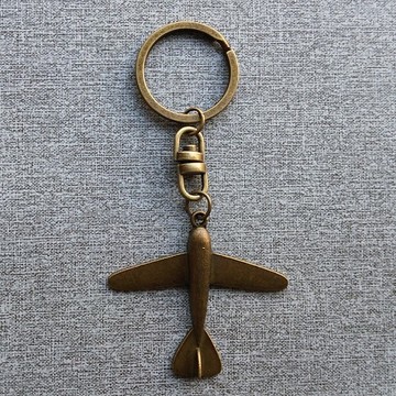古青铜飞机钥匙扣 复古钥匙链 精美男士钥匙环钥匙圈