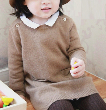 儿童宝宝羊绒连衣裙 女童羊绒衫优质山羊绒 亲子装母女装量体定制