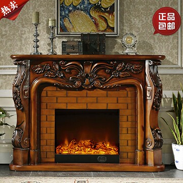 欧式壁炉 实木装饰柜架 美式白色 深色取暖电壁炉 包邮