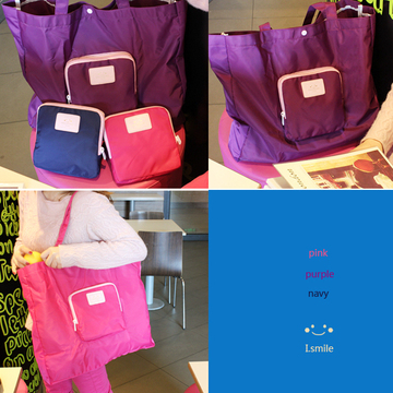 韩版可折叠女包防水购物包时尚挎包便携式小存储大容量手提袋
