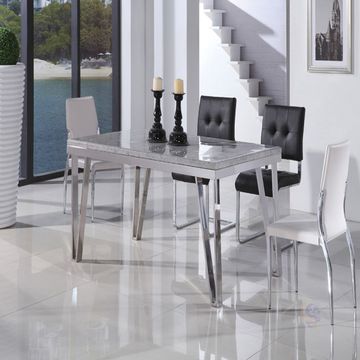 餐桌现代时尚简约长方形大理石饭桌 现代简约大理石餐台餐椅组合
