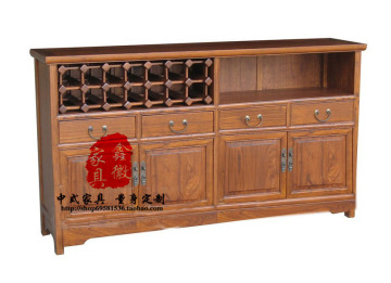特价老榆木红酒柜现代简约餐边柜 中式碗橱茶水柜子 实木仿古家具