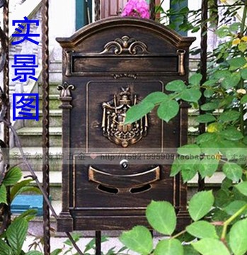 【圣帝尔】信报箱户外室外别墅信箱 家用挂壁铸铝欧式邮箱大号