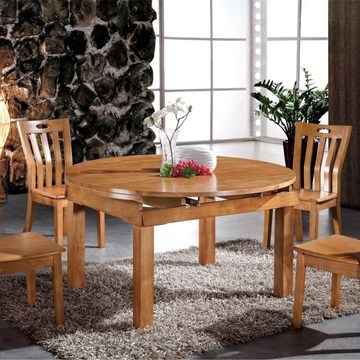 实木餐桌 可伸缩餐桌 餐桌椅组合 现代中式客厅 家具组合套装