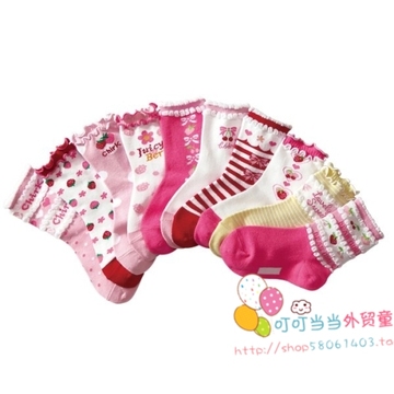 日本热卖女童纯棉中筒袜儿童袜子中童袜地板袜2014春秋冬新款